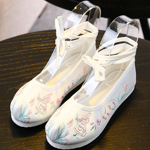 Girls' Hanfu Shoes Old Beijing Children's Shoes Hanfu Flat Bottom Children's Ethnic Style Student Cloth Shoes Princess Shoes