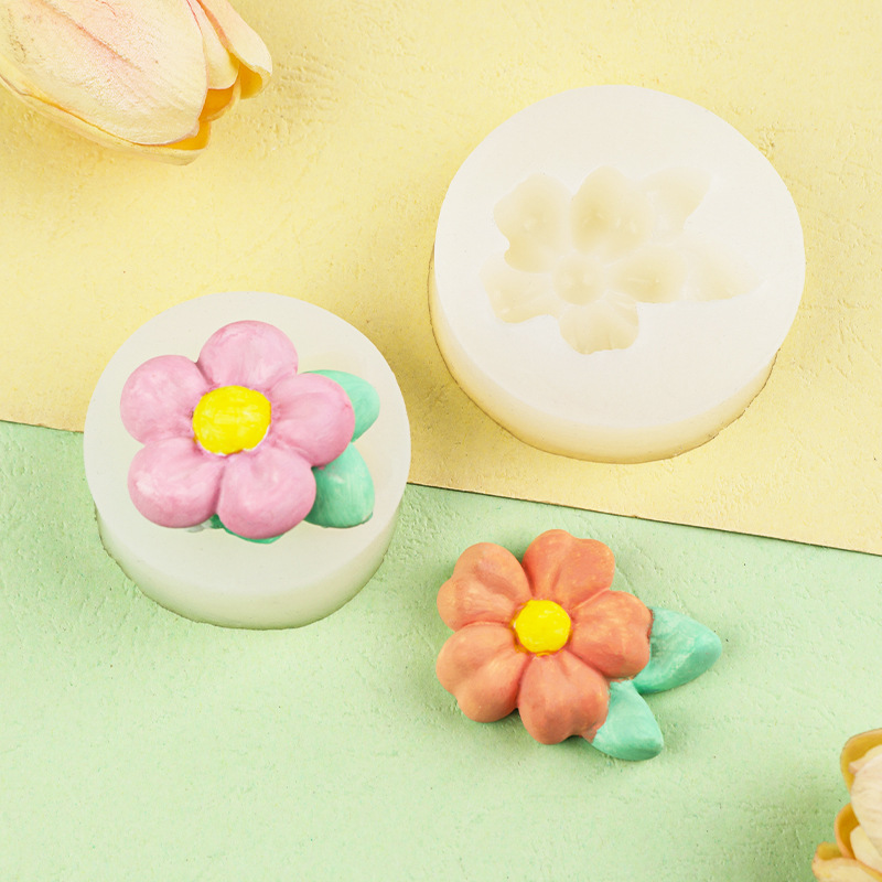 Aromaterapia fragante piedra tridimensional flor decoración pastel decoración yeso chocolate fondant epoxi molde de silicona