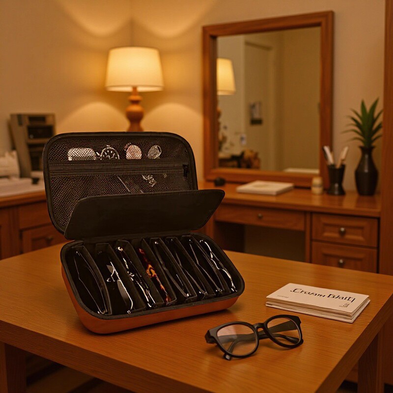 High-End Essential Multifunctional Glasses Anti-Pressure Eva Sunglasses Storage Bag Contact Lens Portable Storage Box