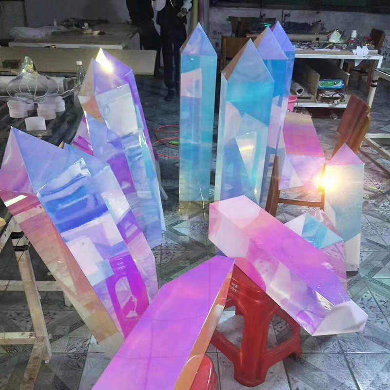 彩色透明亚克力板晶体板有机玻璃板片激光切割热弯PS室外散光板