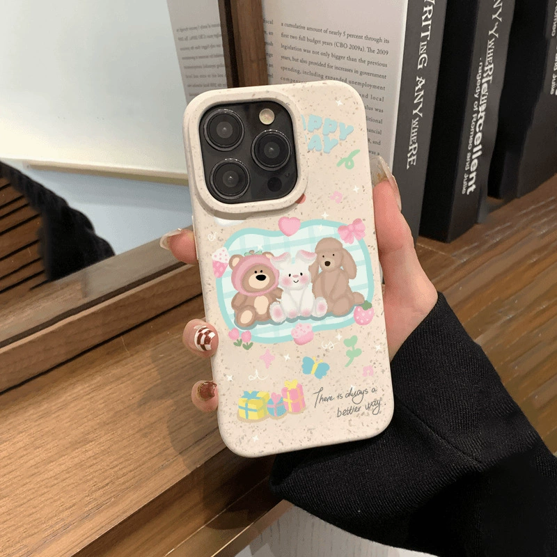 Apple, совместимый iPhone 16, чехол для телефона, iPhone 14/13/12/11, с маленькими медвежатами, 16прямmax, iphone