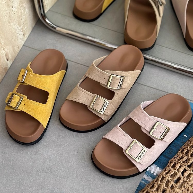 Chaoman sur de suela gruesa con zapatillas Birkenstock para mujer 2025 modelos de verano para aumentar las sandalias informales zapatos de playa estilo vacaciones