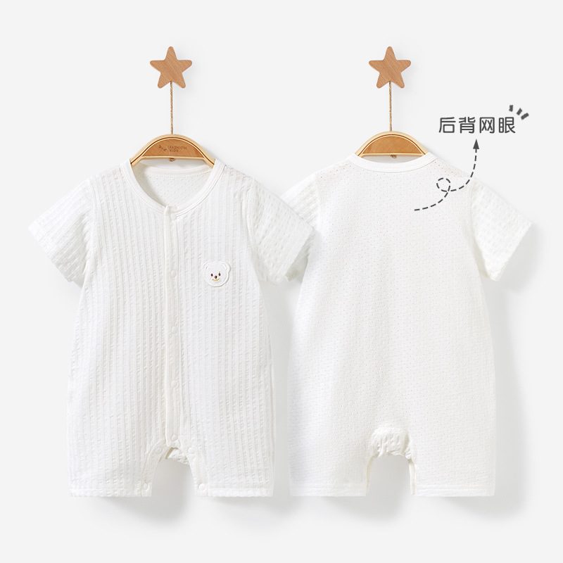Mono de bebé para verano, unisex, pijama para recién nacido, estilo ligero, ropa para exterior, conjunto de pelele de manga corta para bebé, conjunto de verano para bebé