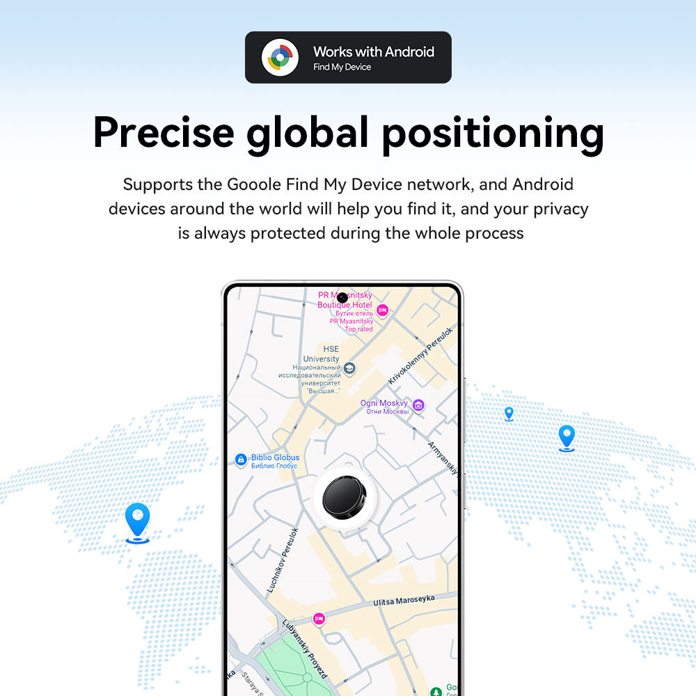 Aplicable a Apple Android Dual System Localizador a prueba de pérdida de llaves, mochila, rastreo de artículos, dispositivo a prueba de pérdida