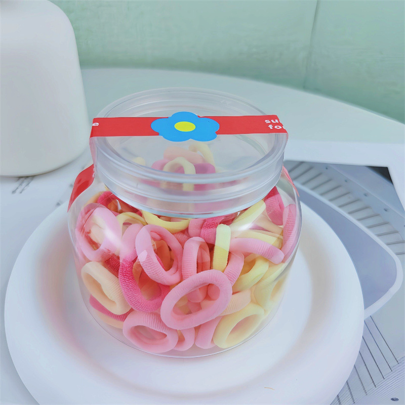 Los anillos para el cabello de los niños no dañan el cabello, los anillos de toalla para bebés, las chicas lindas, las bandas elásticas de los pulgares de color caramelo, los sombreros de cuerda para atar el cabello