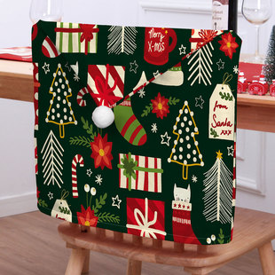 Cross-border special Christmas decorative chair cover short plush chair back cover Christmas chair cover Santa Claus series