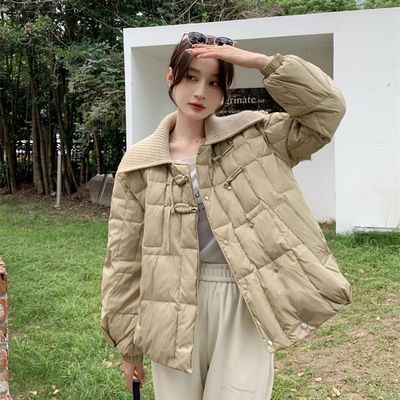 Light and thin Down Jackets 2022 new pattern knitting Doll collar Duck have cash less than that is registered in the accounts New Chinese style Bread wear coat