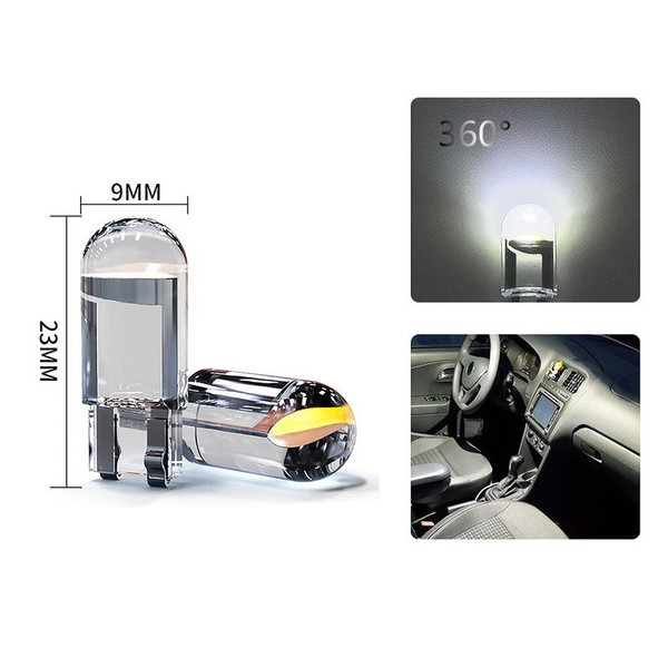 Car showing wide light T10 crystal transparent integrated LED small…