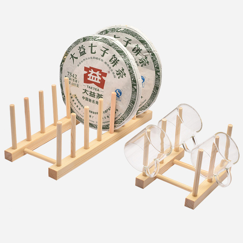 Escurridor y Organizador de Platos de Madera de Pino para Cocina