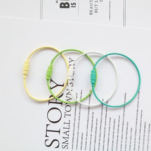 Creative colorful paint keychain DIY decorative accessories handmade pendant buckle rotating screw wire rope keychain