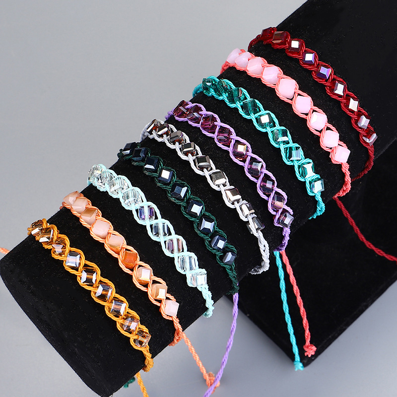 Ethnic Style Geometric rope Knitting Artificial Crystal Womenu0027S Bracelets
