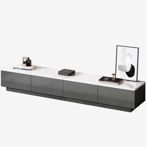 Coffee table and TV cabinet combination modern simple household small apartment living room floor cabinet French cream style floor-standing TV cabinet