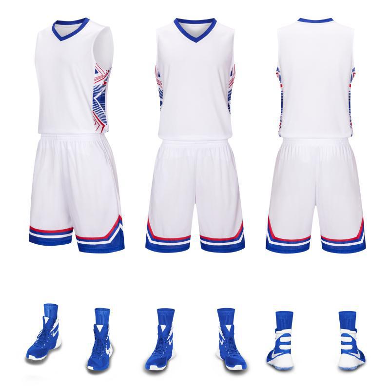 Al por mayor nueva ropa de baloncesto transpirable masculina juvenil campus uniformes de juego de estudiantes uniformes de equipo personalidad impresa camiseta