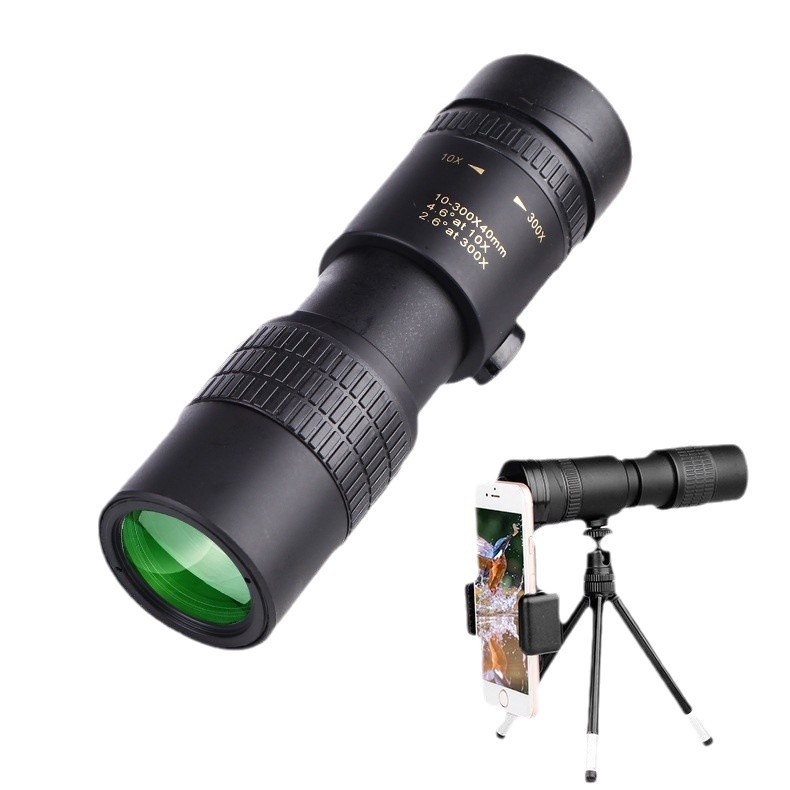 新型アウトドア10-300X40連続ズームポータブル高倍率高解像度単眼鏡|undefined