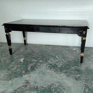 Hong Kong Style Light Luxury Home Desk Post-modern Luxury Computer Desk Writing Desk Full Set Black Paint