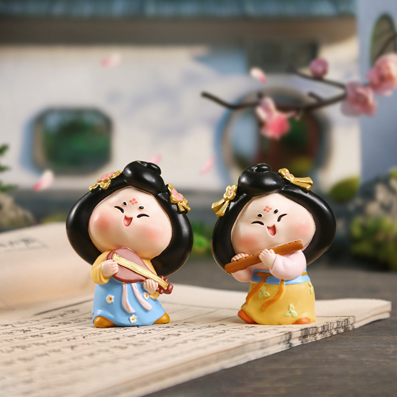中式唐妞驾到声乐摆件卧室客厅桌面小摆件创意古风女孩手办批发|undefined