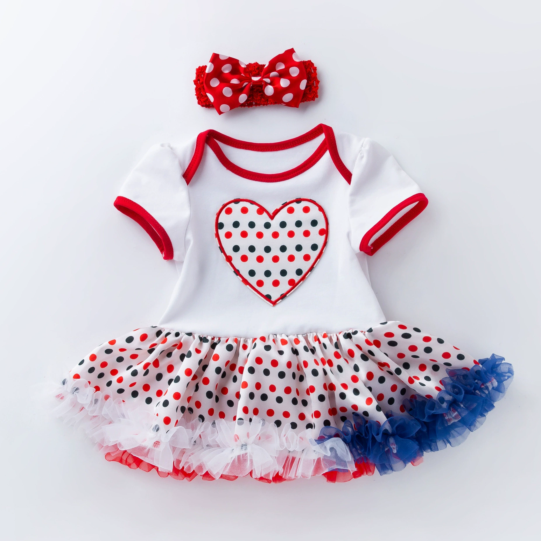 Bodysuit girl's, dress, skirt, summer clothing, children's small princess costume, hair accessory, set, with short sleeve