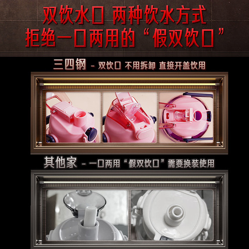 SSGP sports water cup large capacity pot belly cup with straw children cup summer outdoor ton bucket kettle