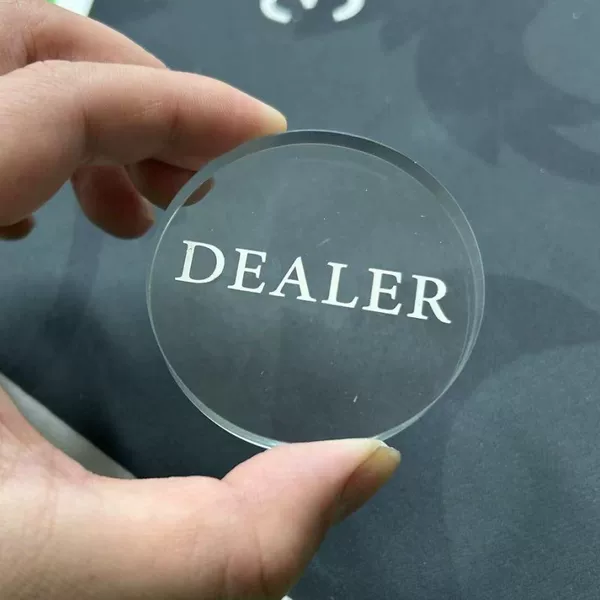 Texas Hold'em Round High-grade Acrylic Crystal DEALER Banker Banker Plate Button Sign