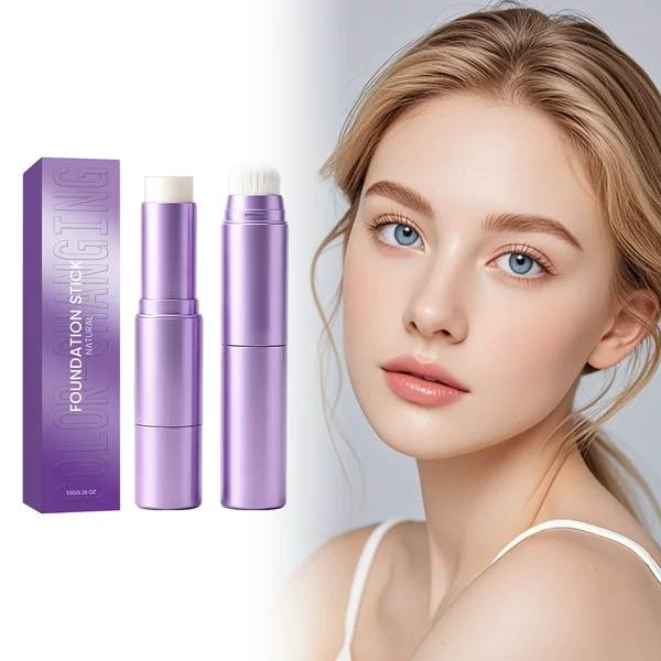 2-in-1 Color-Changing Foundation Stick (Natural Color) with a Hydrating, Lightweight Matte Texture and Concealing Properties