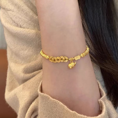 軽豪華風復古五帝銭砕銀ブレスレット小衆ファッション高級感文芸風国潮女手飾品アクセサリー