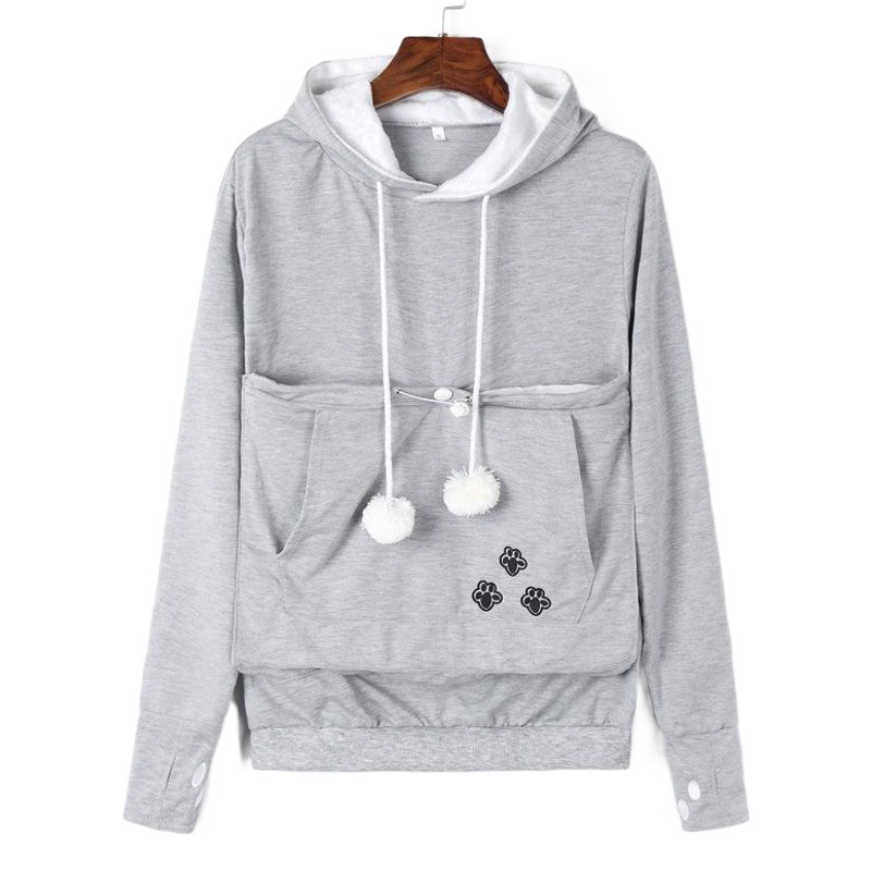 Dopamina Amazon Otoño e Invierno pullover Sudadera con capucha europea y americana casa gran bolsillo mascota suéter manga larga abrigo