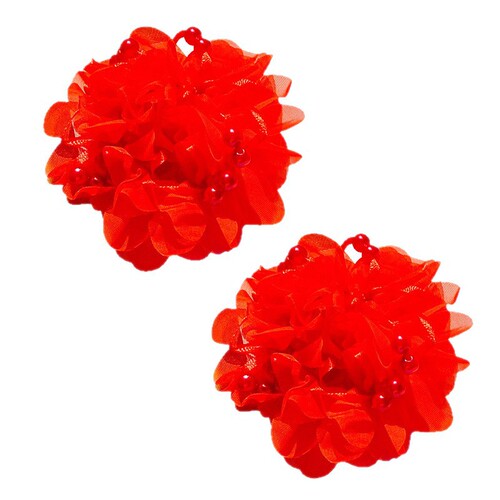 Baby girl festive hair flowers, pearl hair accessories, sweet bun head, hair flowers, baby hairstyle, pretty hair tie, cloud-shaped hair decoration