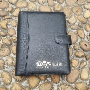 A5 Leather Business Notebook Leather Jacket Professional Leather Loose-leaf Notepad-Tang style Leather Processing and Production logo