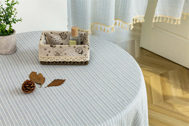 Cortina de puerta de algodón estilo coreano con borlas de fieltro_voghion.com