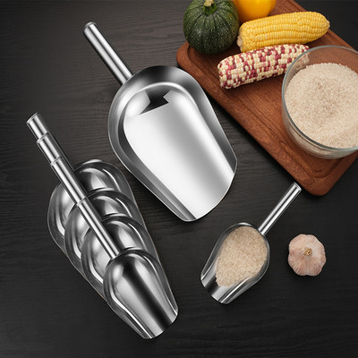 不鏽鋼冰鏟加厚食品幹果鏟糧食面粉米鏟平底鏟茶葉爆米花堅果鏟子
