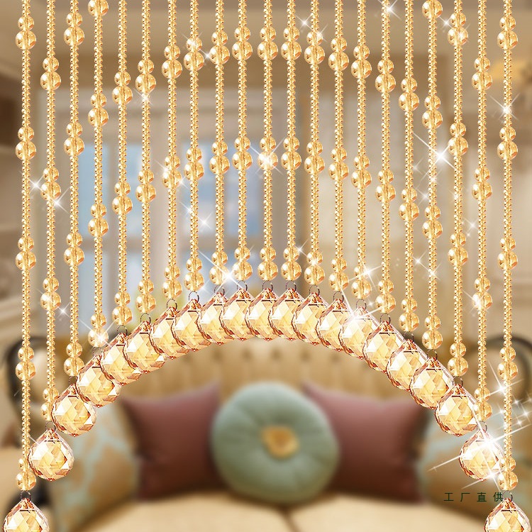 Gourd Door Curtain Pendant Partition Curtain to Resolve the Door-To-Bathroom Feng Shui Curtain Hanging Curtain Without Drilling Crystal Bead Curtain New Style