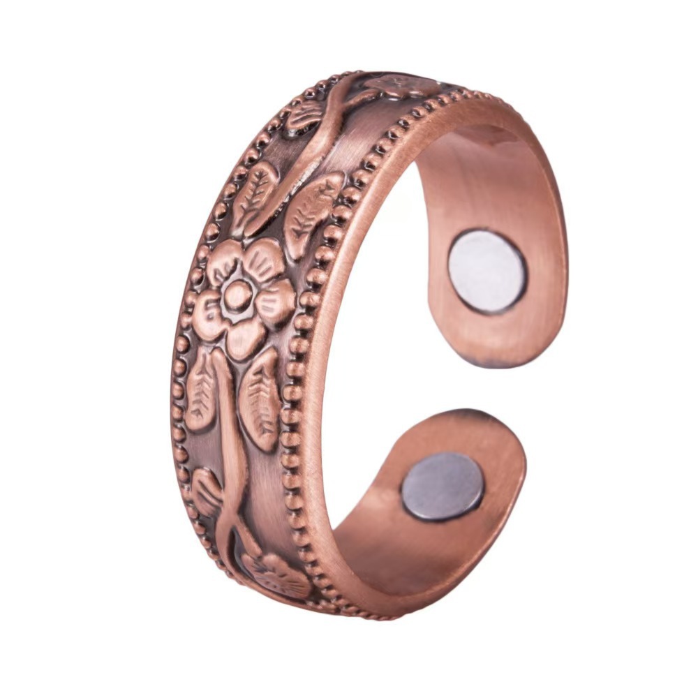 Red Copper Plum Blossom Ring