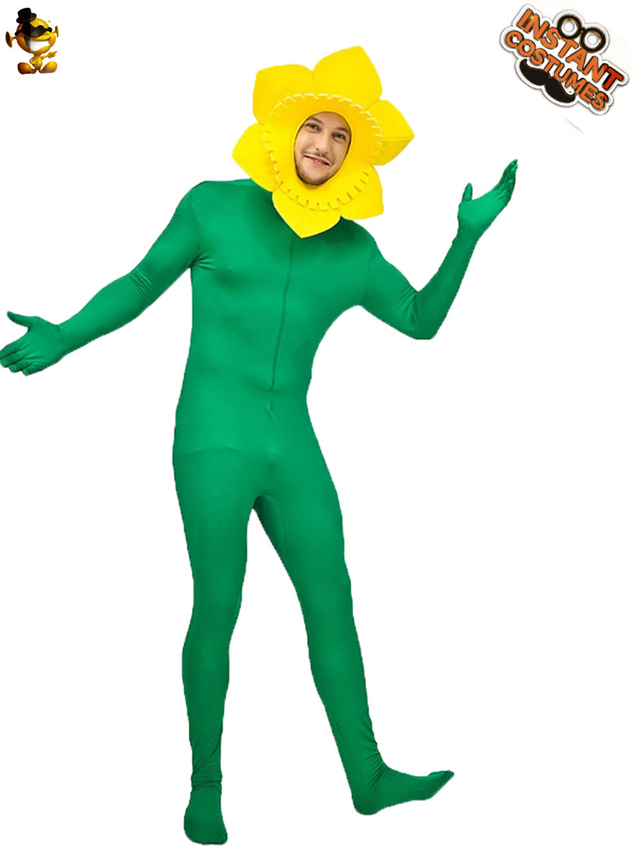 Disfraz de girasol para hombre, atuendo divertido para actuaciones en escenario, disfraz de cosplay, juegos de rol, desfile de moda.