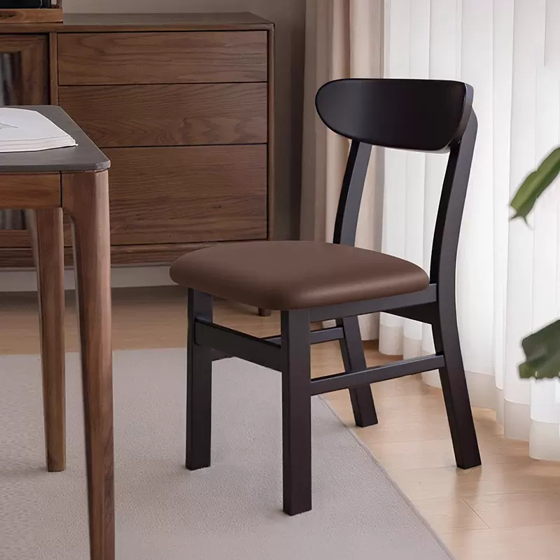 餐椅家用2025新款现代简约纯实木靠背椅子餐厅吃饭木质餐桌椅凳子