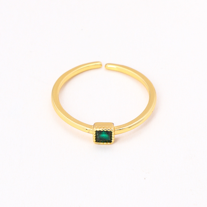 Simple Style Square Copper Inlay Zircon Open Rings display picture 8