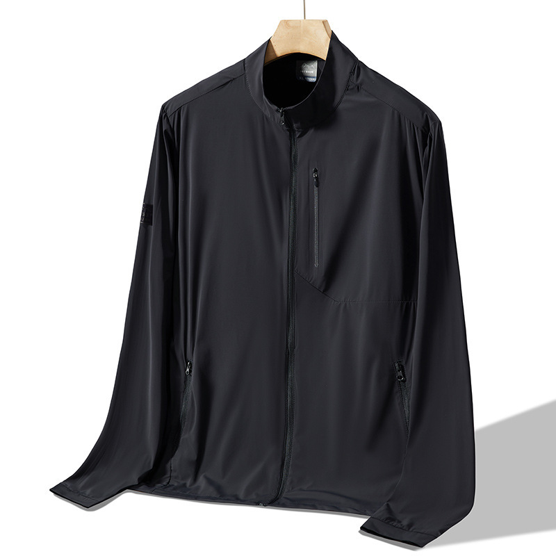 Men's summer stand collar skin coat sports windbreaker coat anti-purple top outdoor cycling cardigan fishing clothing