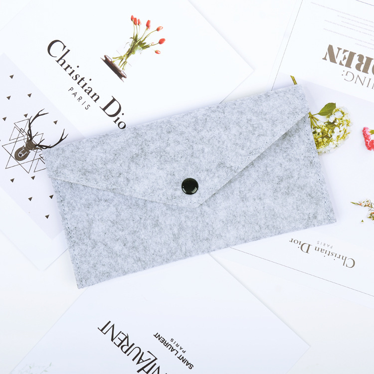 毛毡手机零钱包简约按扣证件包通用包装袋收纳包批发