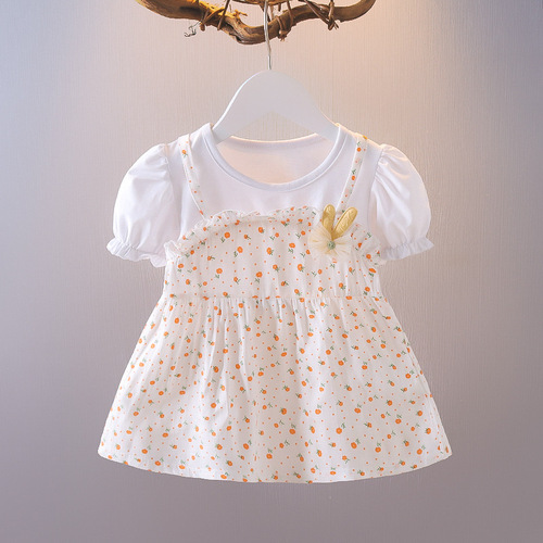 Ladies' Short Sleeve Dress Summer Baby Children Little Girls Two-Piece Princess Skirt 0-1-3 Years Old One Piece Drop Shipping