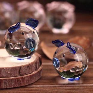 Crystal Piglet Glaze Ornaments Creative Gifts Car Jewelry Glass Zodiac Cute Animal Zodiac