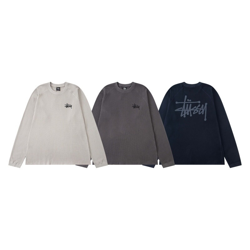 Stussstussy American Style 2026 Spring Logo Design Washed Raglan Sleeves Waffle Weave 360g Stussstussy American Style 2026 Spring Logo Design Washed Raglan Sleeves Waffle Weave 360g