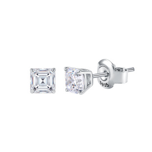 Cool feeling s925 sterling silver earrings asche moissanite earrings 0.4/0.8/1/2/3 karat temperament earrings