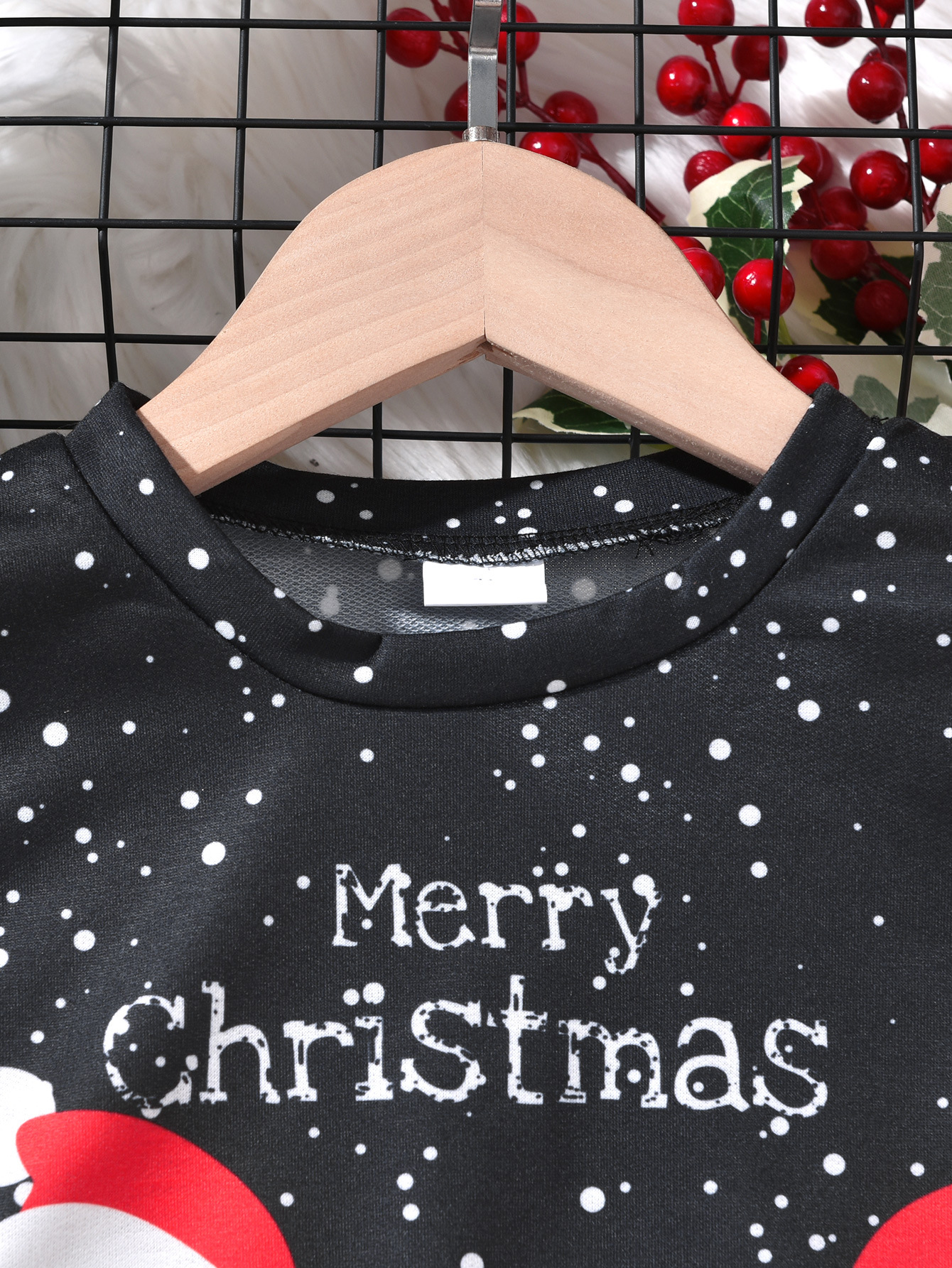 Casual, Holiday Occasion Round Neck Neckline Christmas Cute Santa Claus Letter Snowman Knitted Polyester Boys Clothing Sets