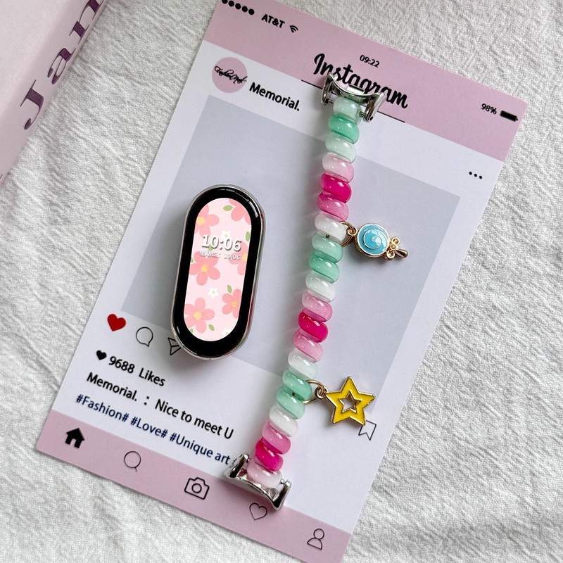 [KT 猫] Xiaomi Mi Band 10 ストラップ 9 新しい透明電話コード時計リングヘアバンド 8 リストバンド女性の夏に適しています|undefined
