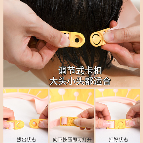 Baby Shower Cap Waterproof Ear Protection Kids Shower Cap Waterproof Silicone Hair Wash Hat for 0-12 Years Old