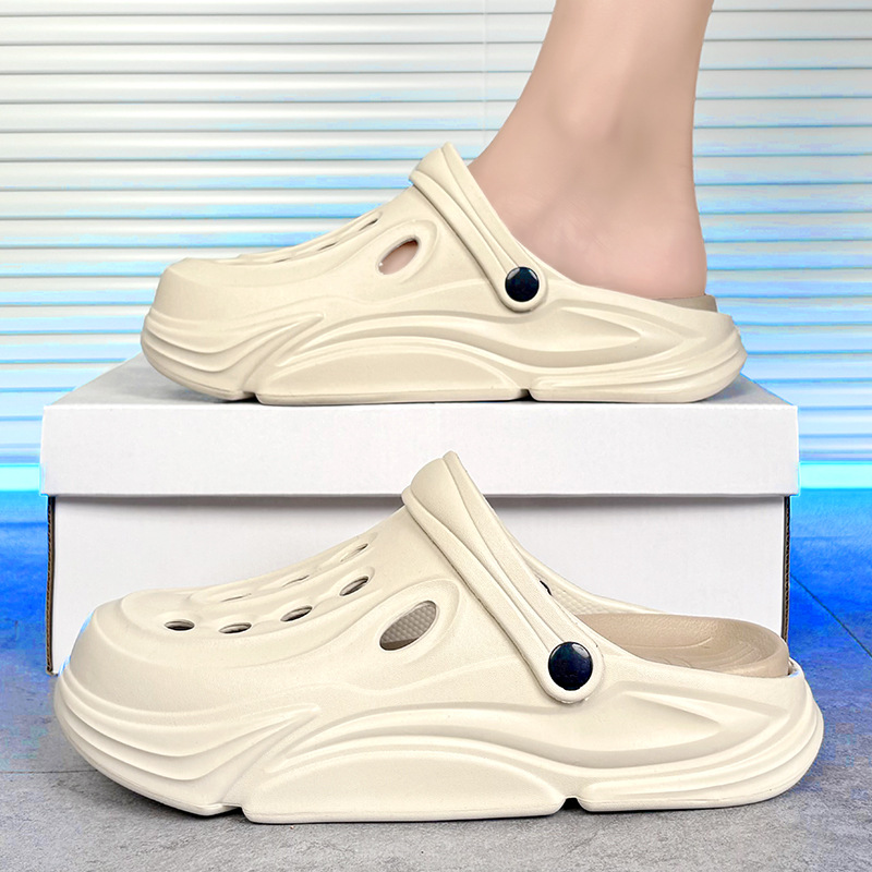 Zapatos con agujeros para mujeres que usan heces en verano, zapatillas Baotou, sandalias deportivas para hombres, zapatillas antideslizantes de suela gruesa, eva desodorante