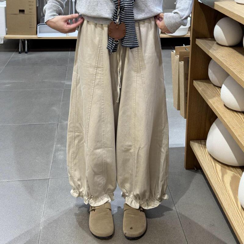 High-waisted floral wide-leg casual pants for women, 2026 summer new style, slimming, petite-friendly, casual loose-fitting cropped lantern pants High-waisted floral wide-leg casual pants for women, 2026 summer new style, slimming, petite-friendly, casual loose-fitting cropped lantern pants