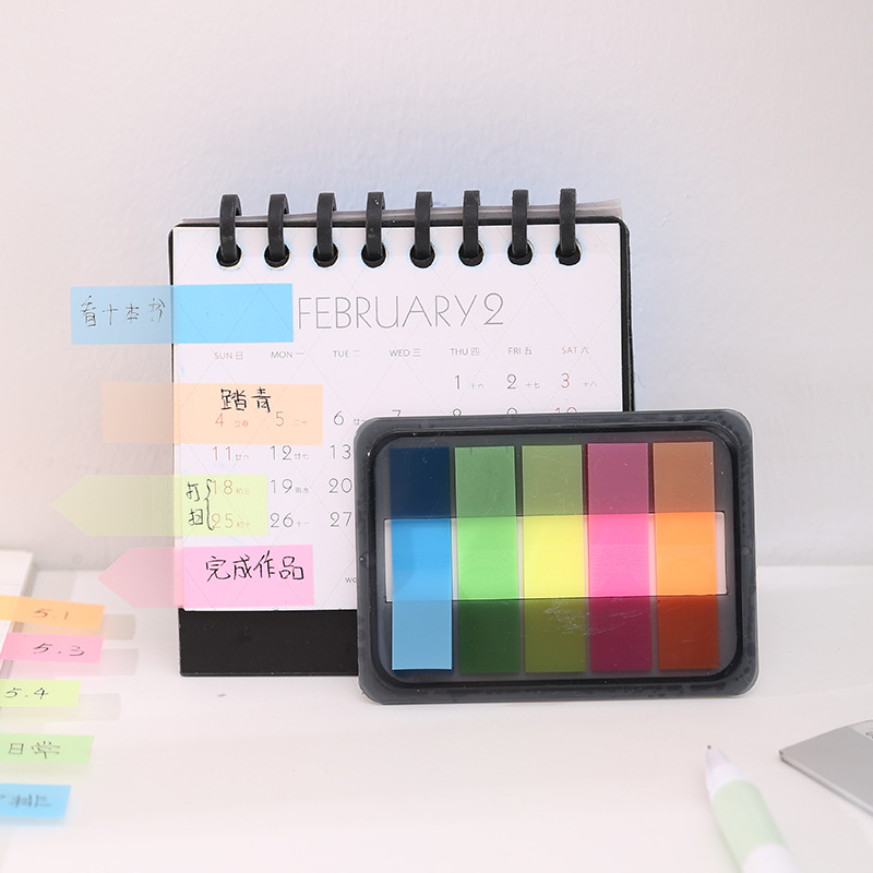Etiqueta transparente de color arco iris N veces pegado post-it papelería creativa extracción tipo marcador de notas image 4