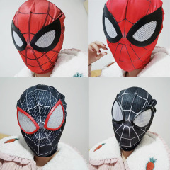 マイルズの平常心の同じタイプのスパイダーマンのネットの赤いタイトな頭はcosのお笑いの砂の彫刻をかぶってマスクを飾ります。