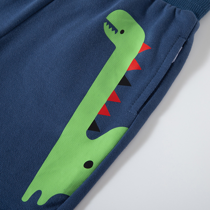Pantalón Deportivo de Dinosaurio para Niños de Algodón para Primavera y Otoño