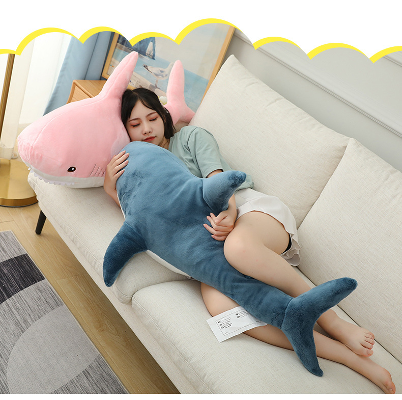 Ah Wu Shark Plush Pillow Toy, Realistic Large Shark Doll, Long Sleeping Leg-Cuddle Pillow, Birthday Gift for Women